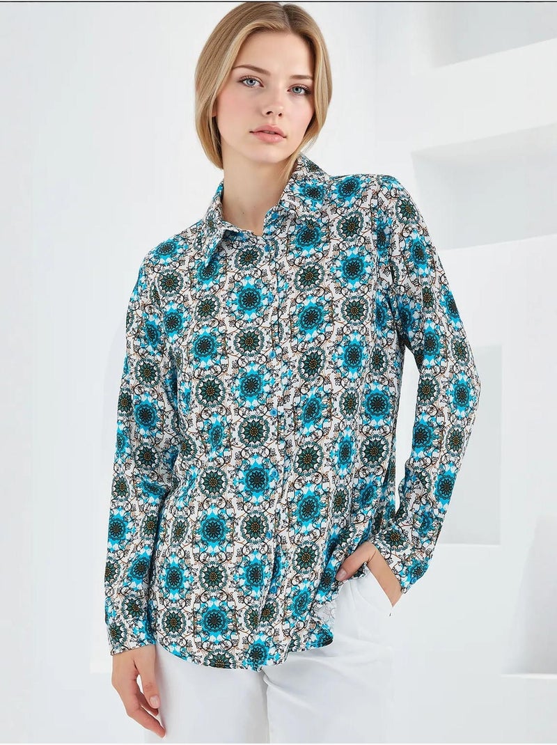 Camisa estampada de manga comprida bdart Azul-céu - Kiabi