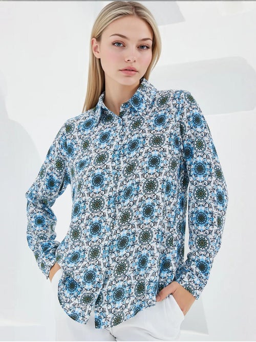 Camisa estampada de manga comprida bdart - Kiabi Camisa estampada de manga comprida bdart - Kiabi
