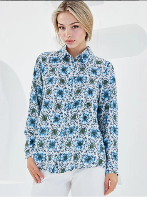 Camisa estampada de manga comprida bdart - Kiabi Camisa estampada de manga comprida bdart - Kiabi