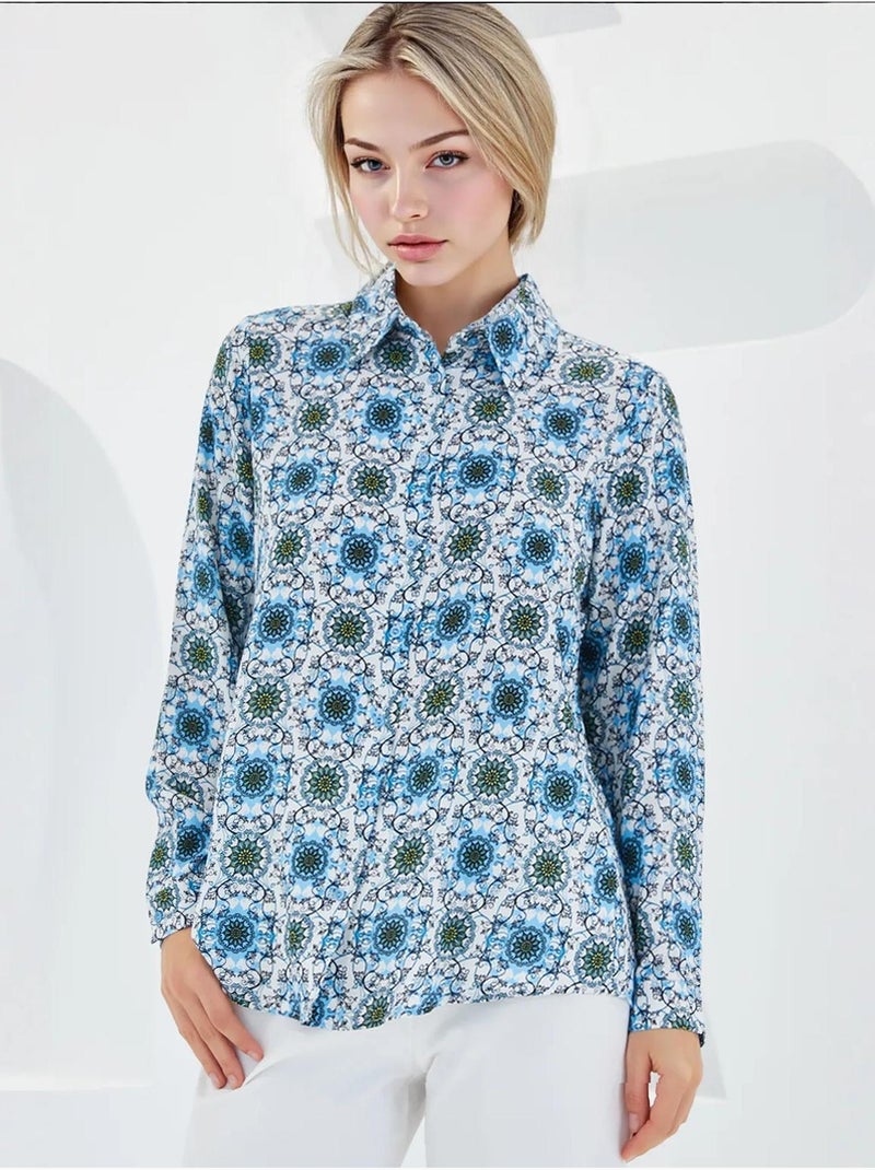 Camisa estampada de manga comprida bdart Azul claro - Kiabi