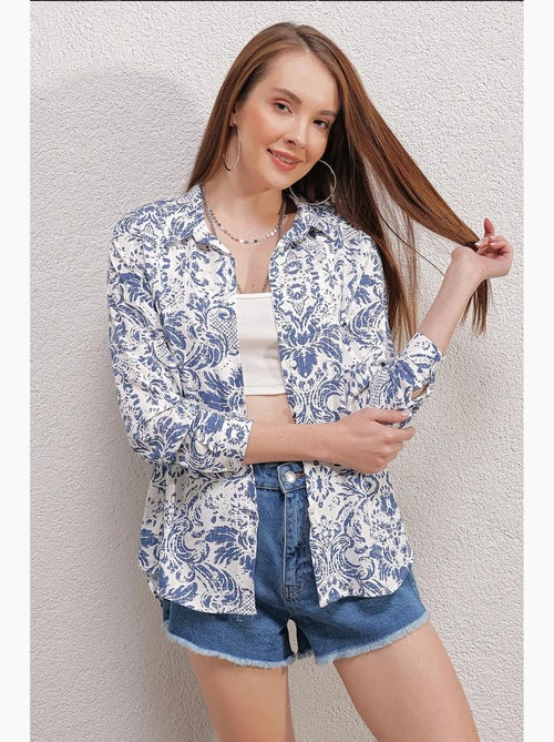 Camisa estampada de manga comprida bdart - Kiabi Camisa estampada de manga comprida bdart - Kiabi