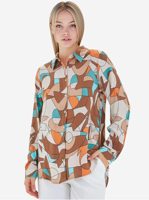 Camisa estampada de manga comprida bdart - Kiabi Camisa estampada de manga comprida bdart - Kiabi