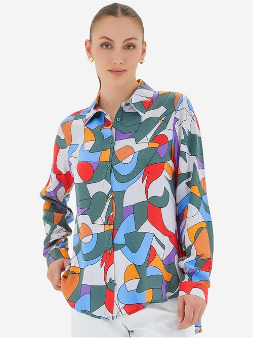 Camisa estampada de manga comprida bdart - Kiabi Camisa estampada de manga comprida bdart - Kiabi