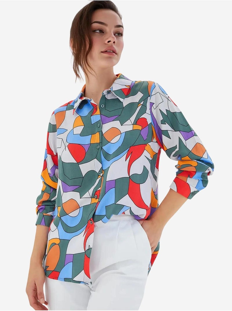 Camisa estampada de manga comprida bdart Verde - Kiabi