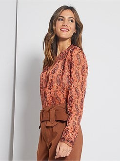 Camisa estampada em tule - Kiabi