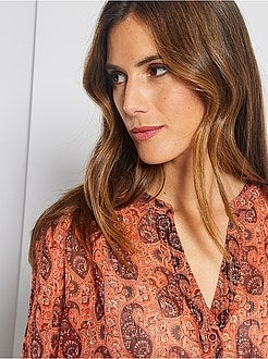 Camisa estampada em tule - Kiabi