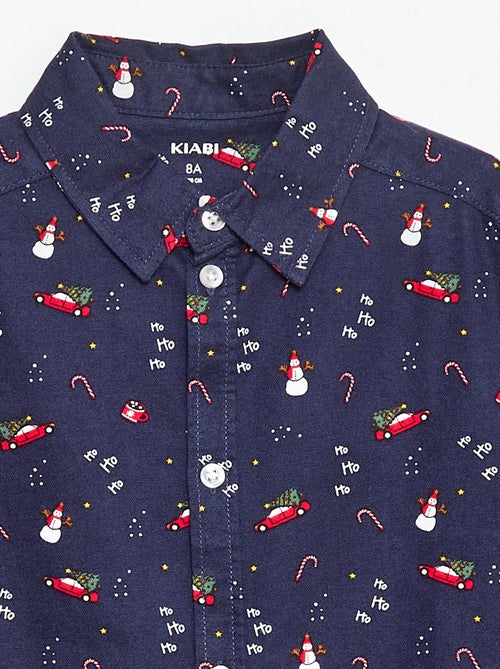 Camisa estampada Natal regular em algodão - Kiabi