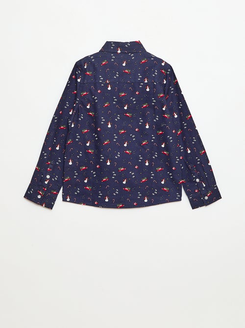 Camisa estampada Natal regular em algodão - Kiabi