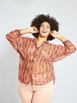 Camisa estampada transparente - Kiabi