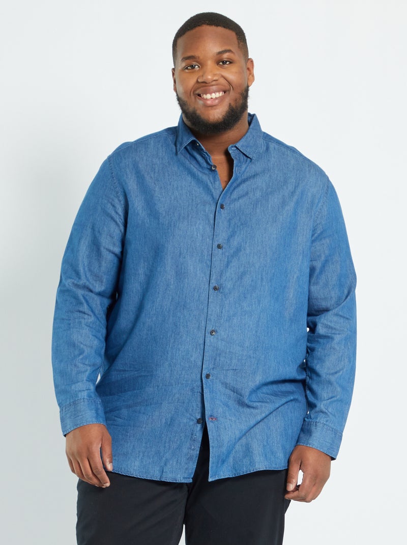 Camisa estilo ganga AZUL - Kiabi