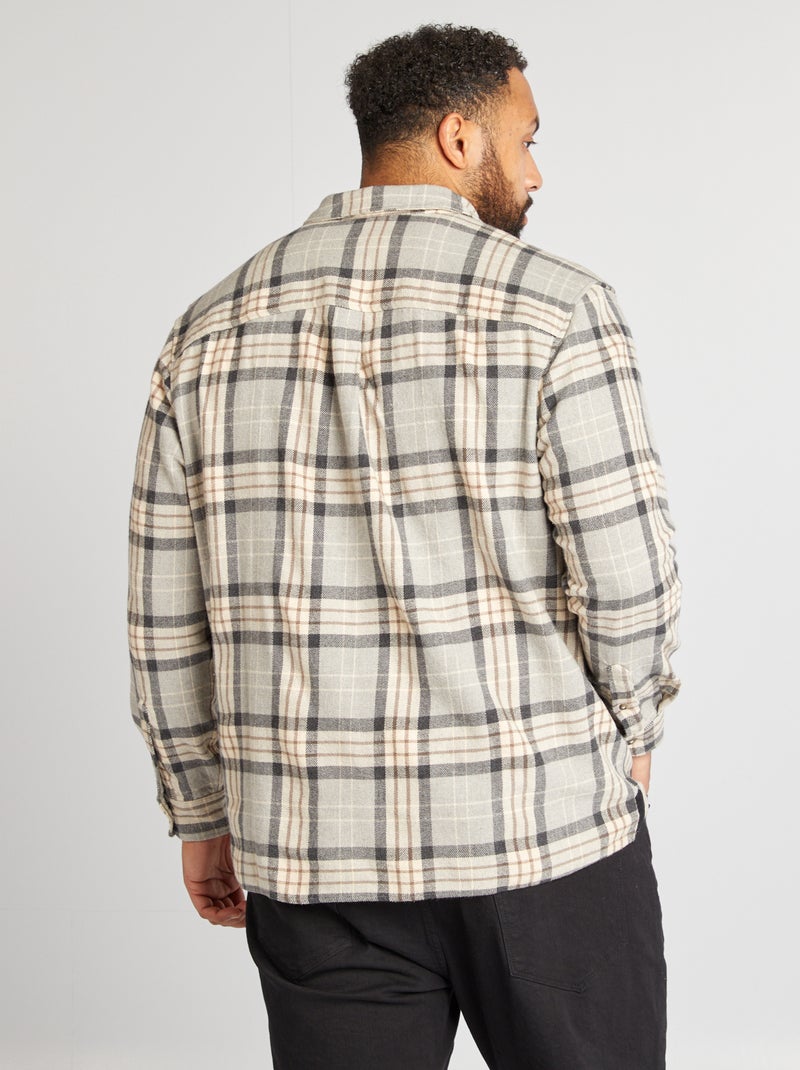 Camisa estilo lenhador regular CINZA - Kiabi