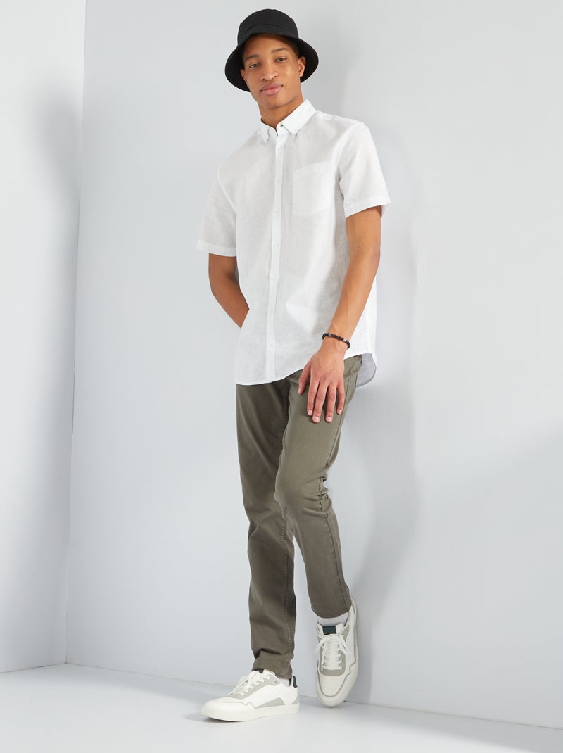 Camisa fantasia em linho Branco - Kiabi