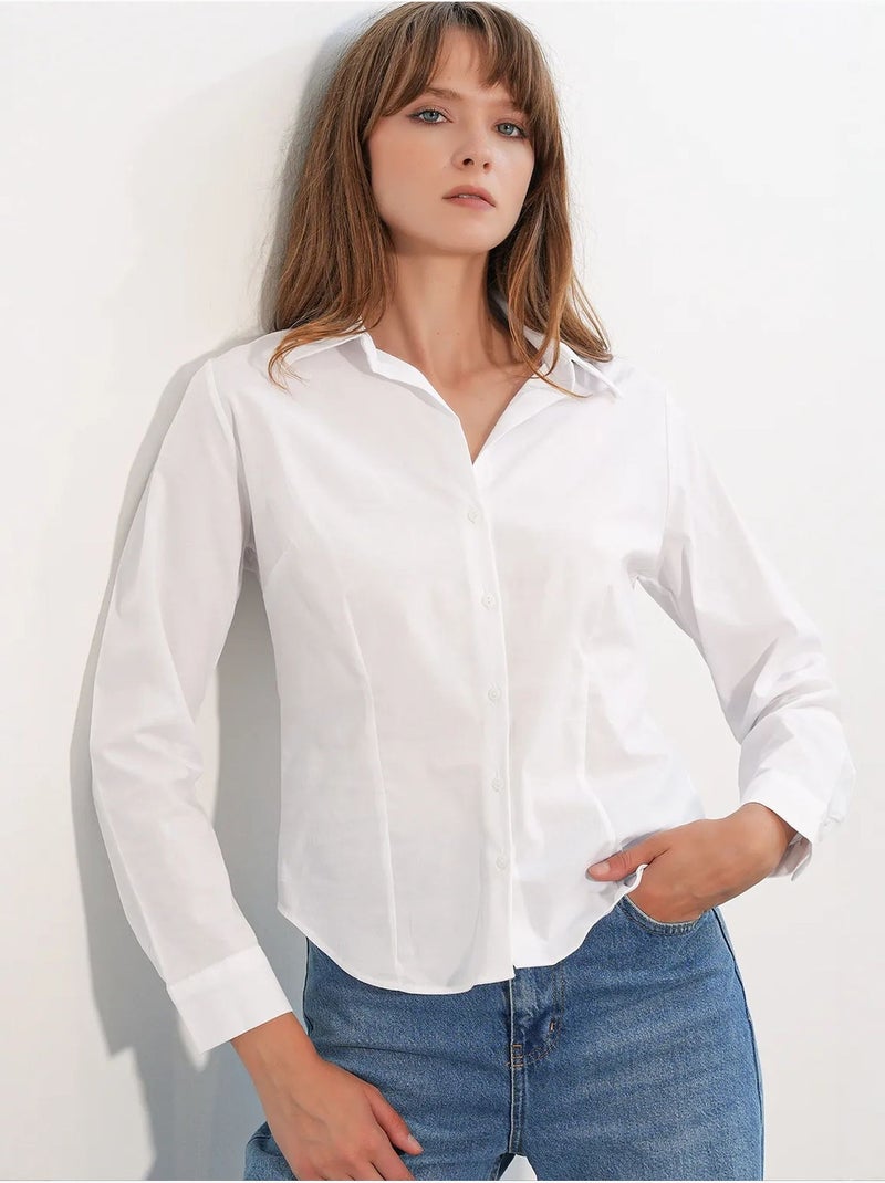 Camisa feminina bdart Branco - Kiabi