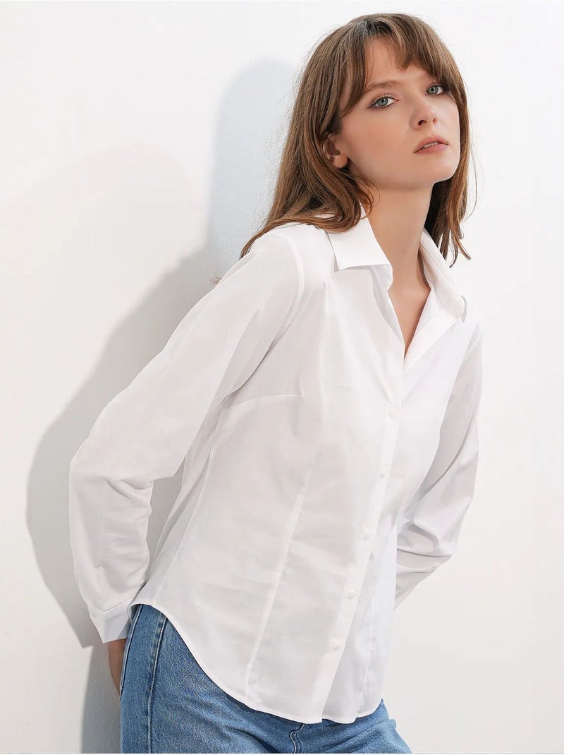 Camisa feminina bdart Branco - Kiabi