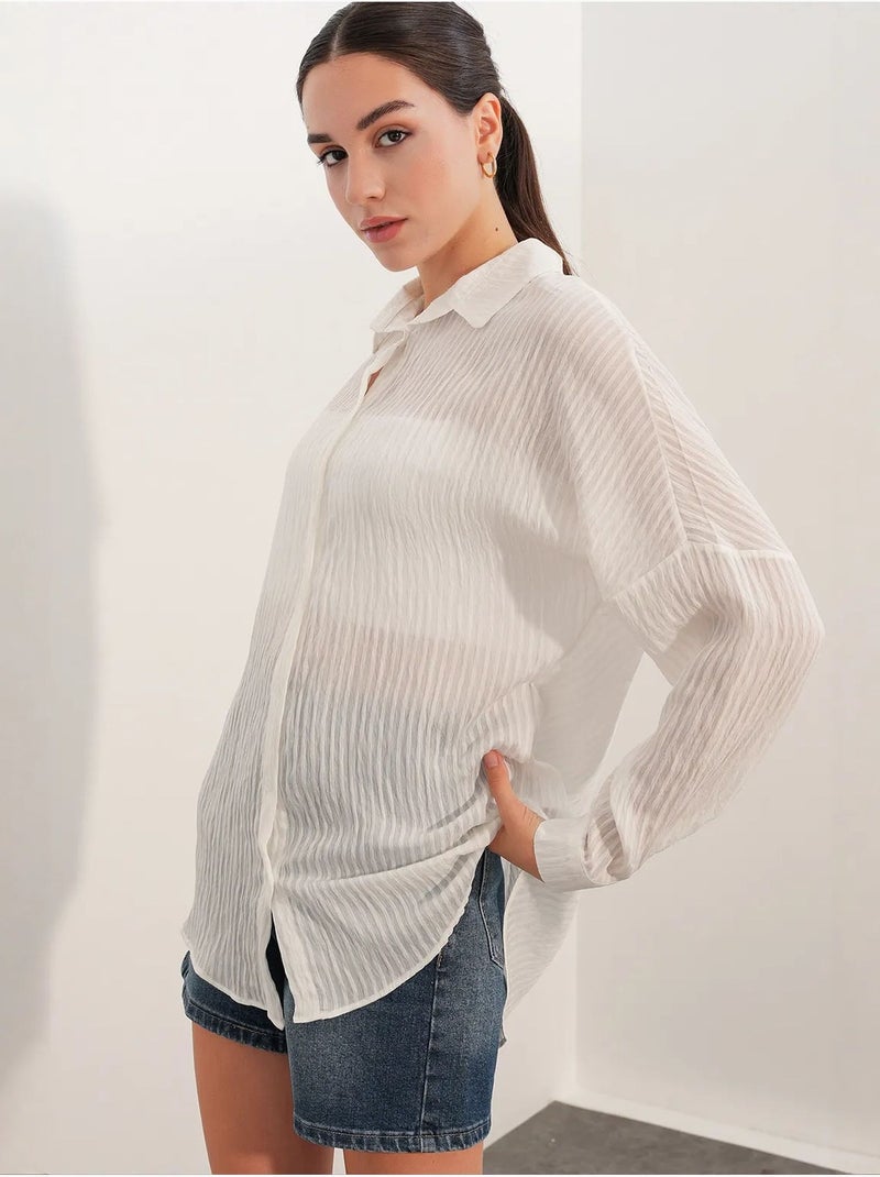 Camisa feminina bdart Branco - Kiabi