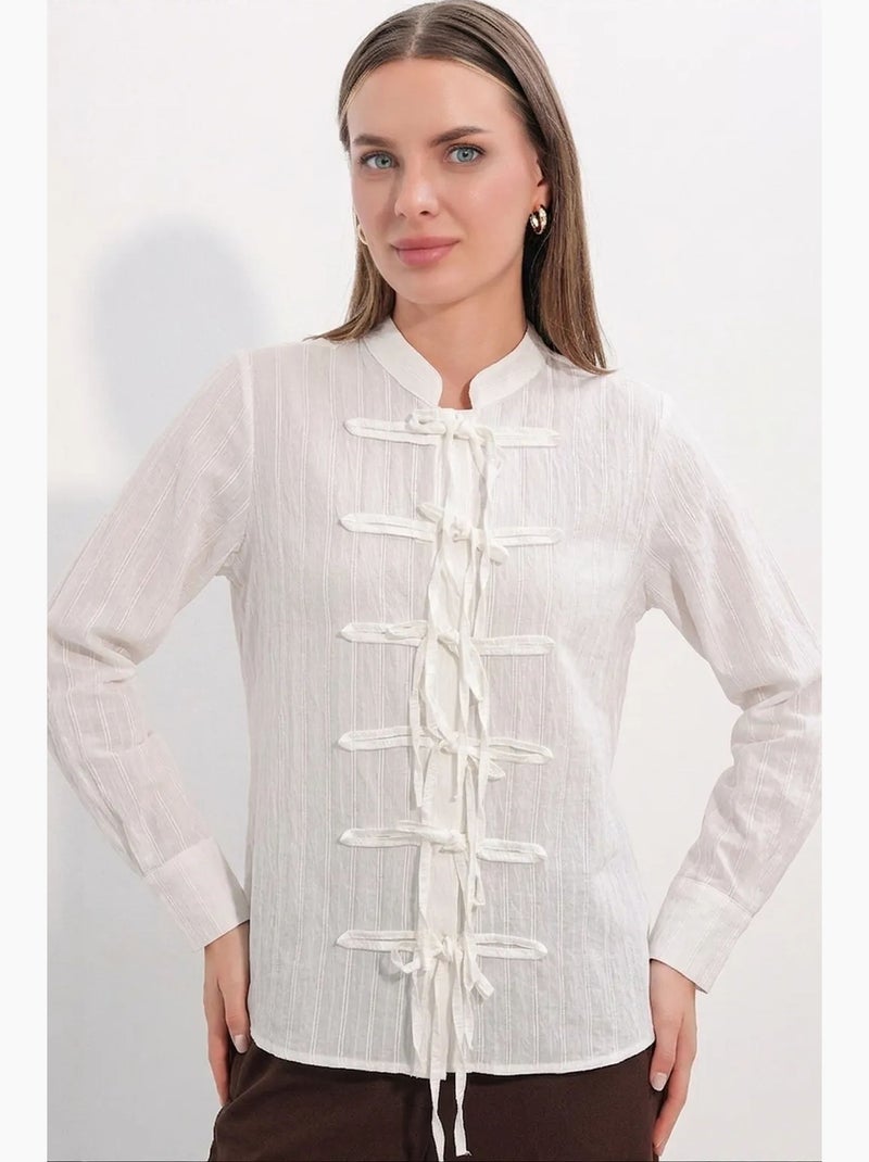 Camisa feminina bdart Branco - Kiabi