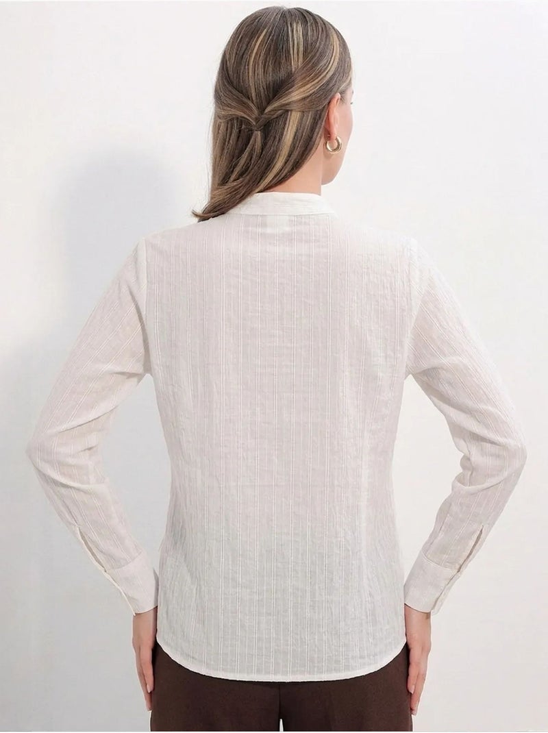 Camisa feminina bdart Branco - Kiabi