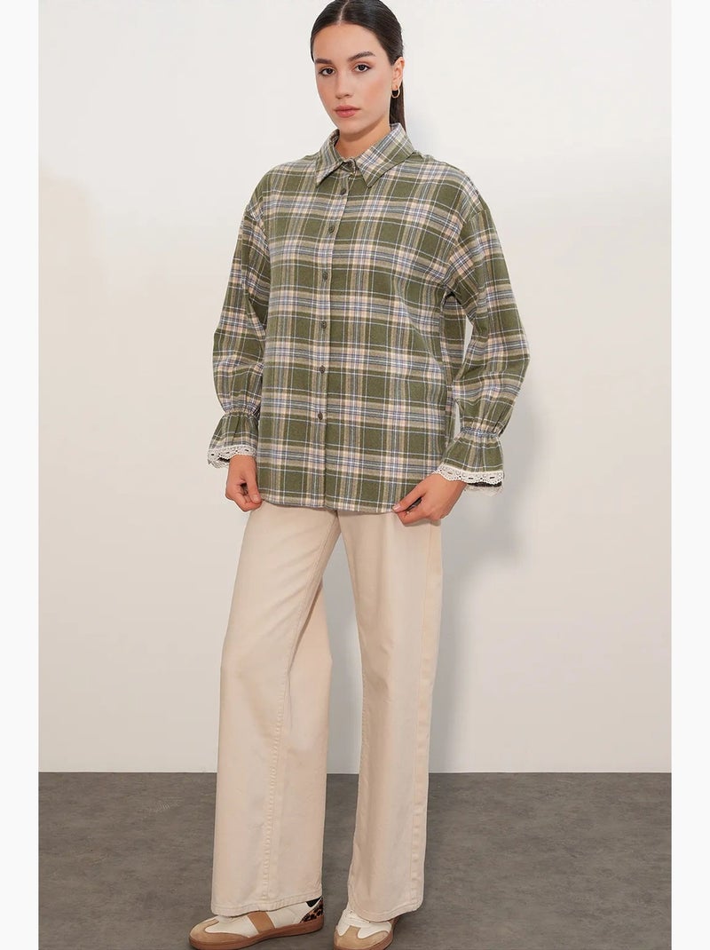 Camisa feminina bdart Cáqui - Kiabi