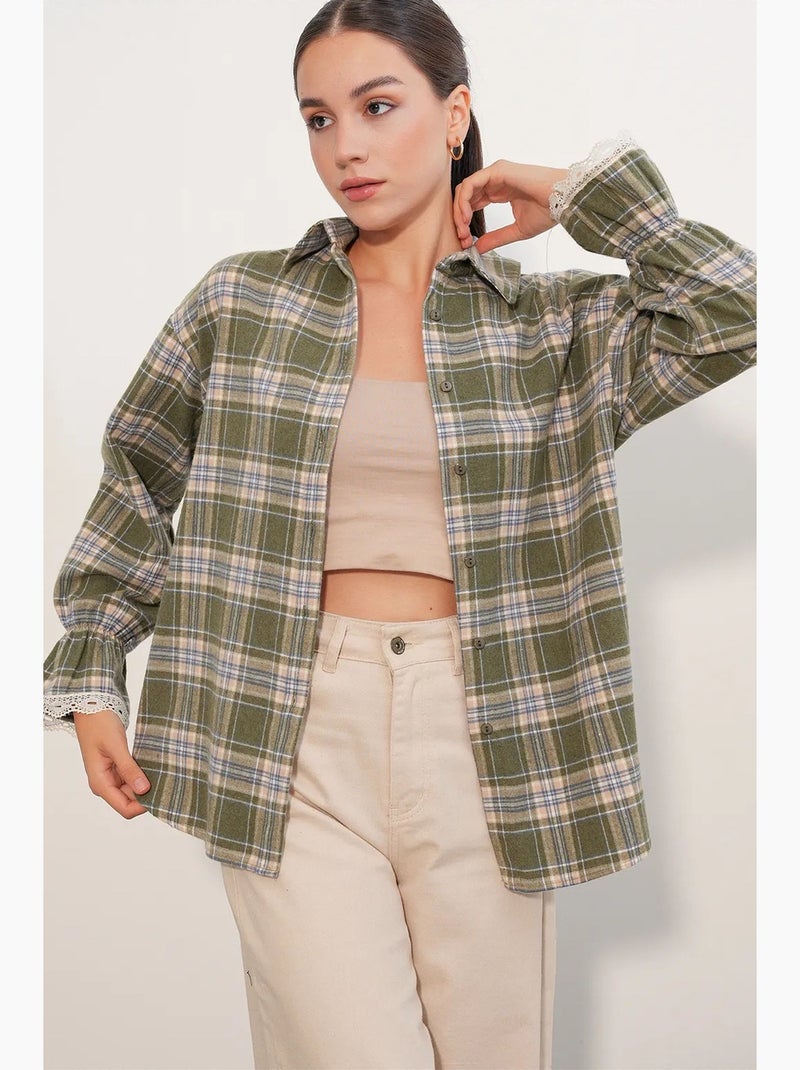 Camisa feminina bdart Cáqui - Kiabi