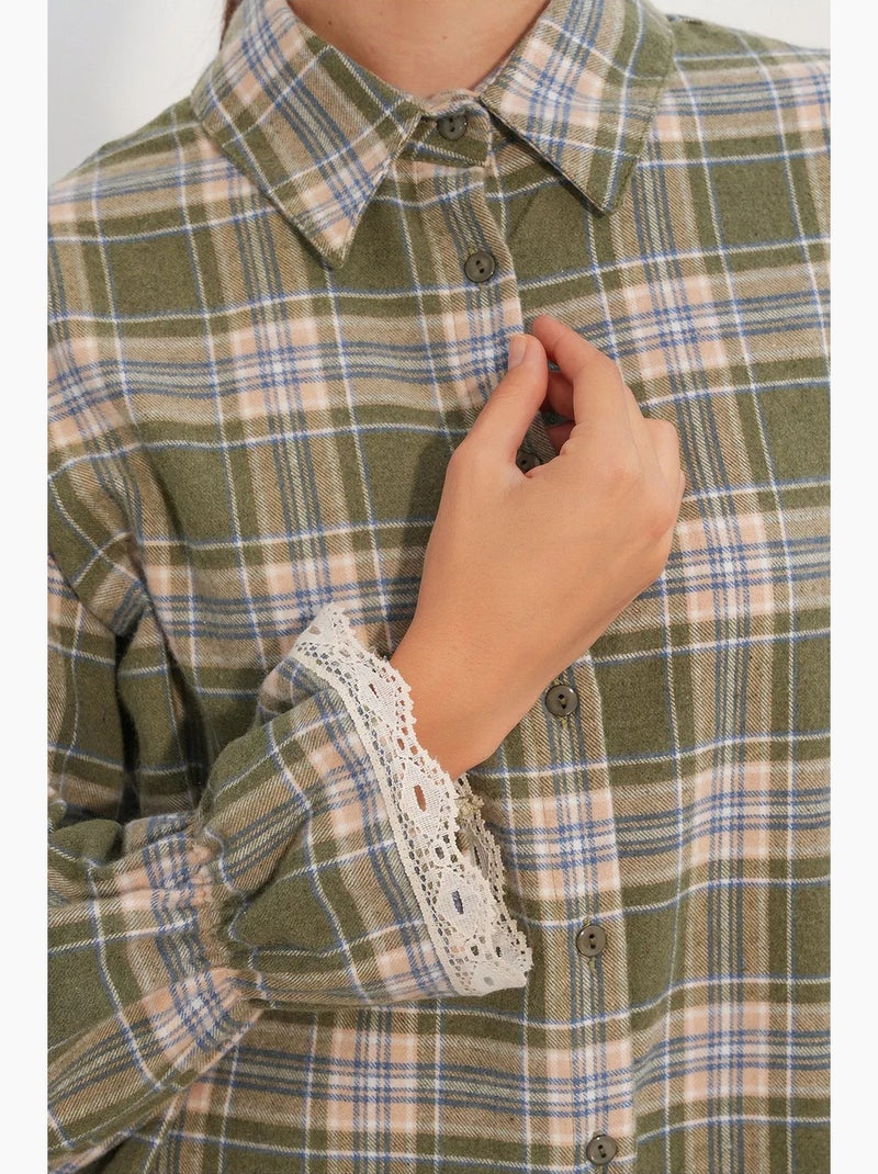 Camisa feminina bdart Cáqui - Kiabi