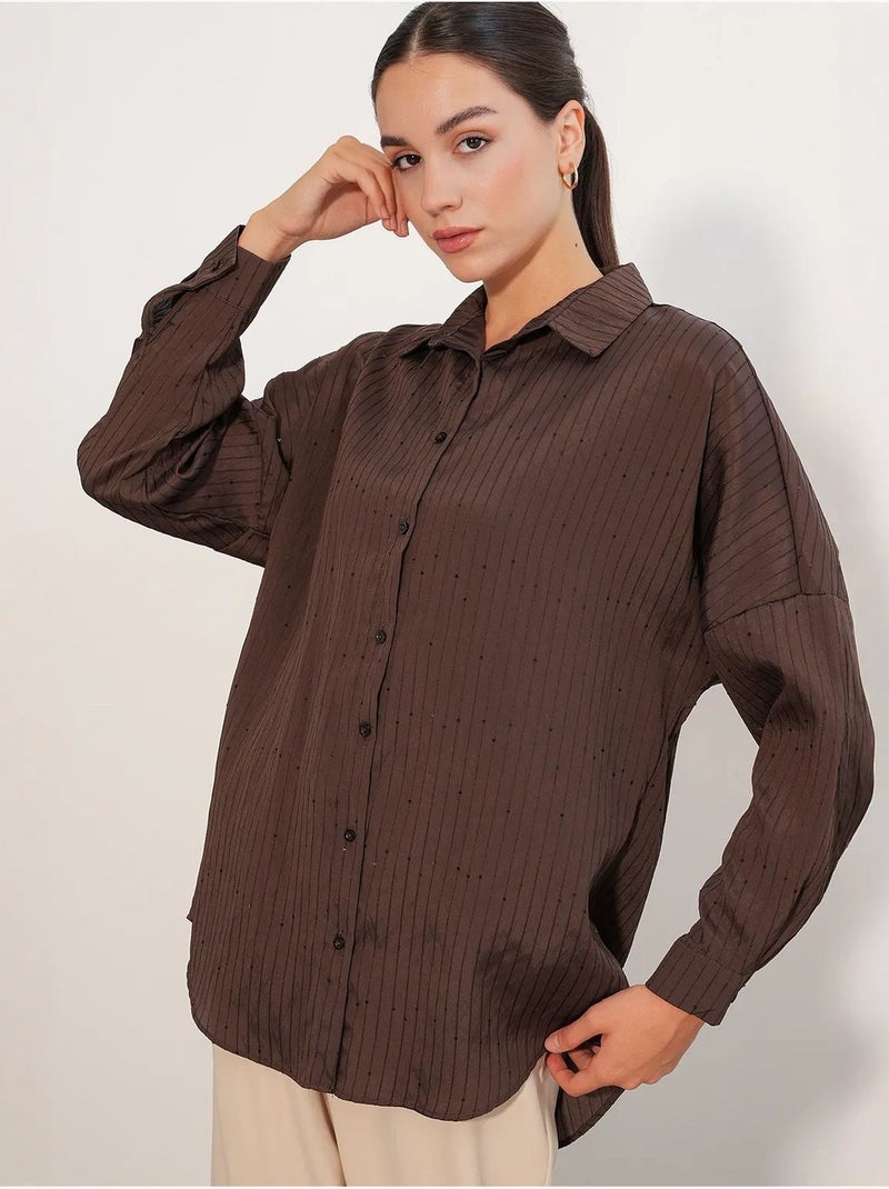 Camisa feminina bdart Castanho-chocolate - Kiabi