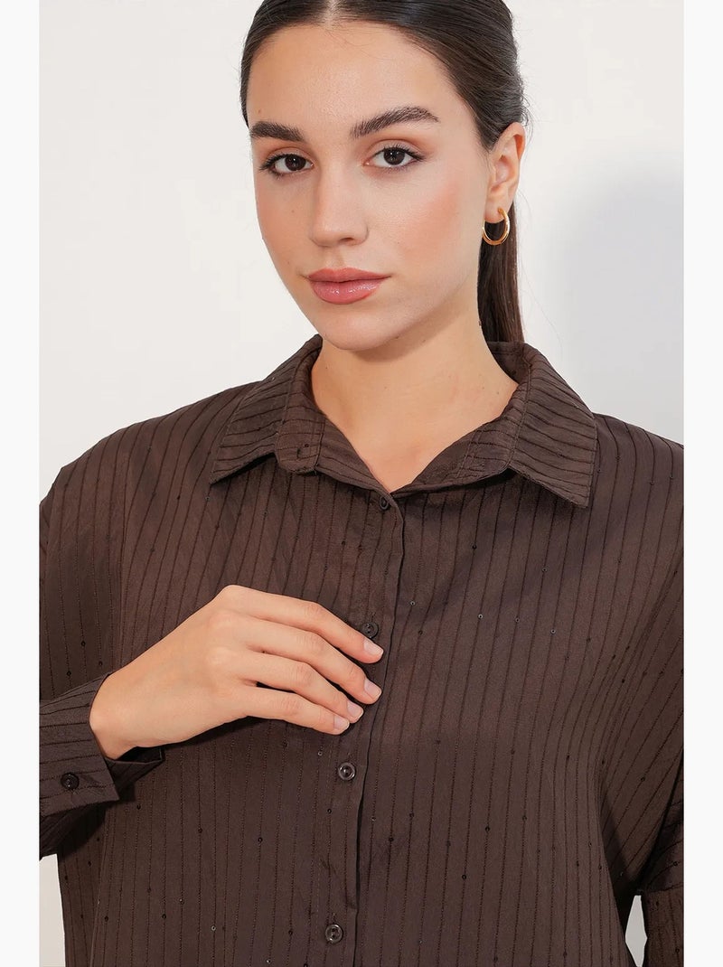 Camisa feminina bdart Castanho-chocolate - Kiabi
