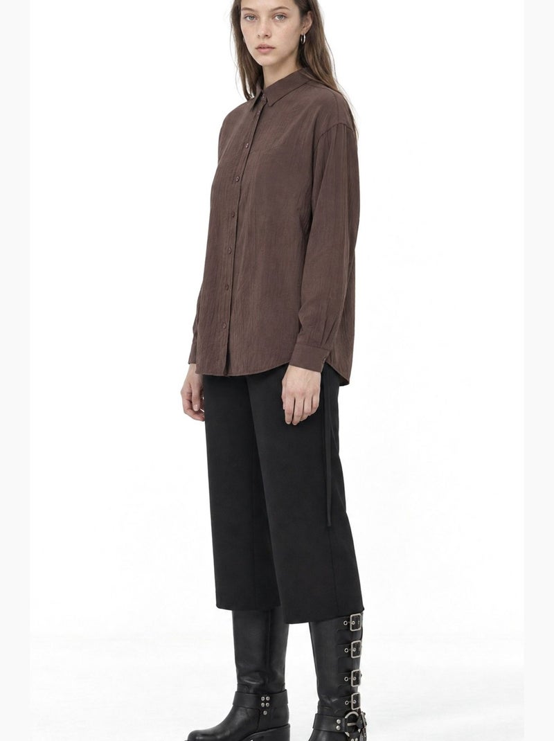 Camisa feminina busem Castanho-chocolate - Kiabi