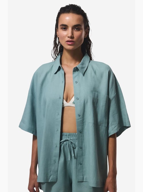 Camisa feminina com gola de camisa normal pl7l2d2s25iy penti - Kiabi Camisa feminina com gola de camisa normal pl7l2d2s25iy penti - Kiabi