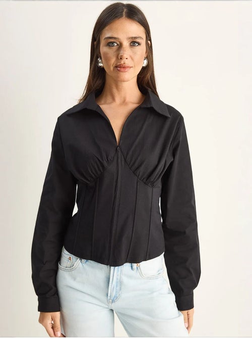 Camisa feminina de algodão e poliéster lucci - Kiabi Camisa feminina de algodão e poliéster lucci - Kiabi
