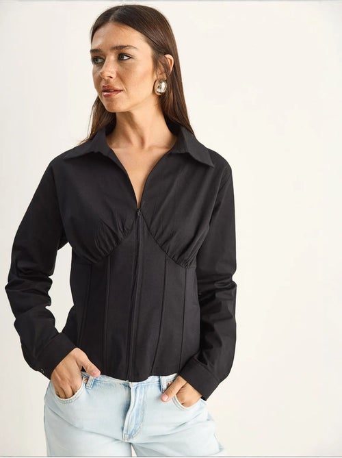 Camisa feminina de algodão e poliéster lucci - Kiabi Camisa feminina de algodão e poliéster lucci - Kiabi