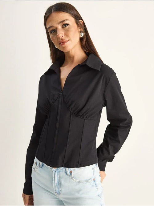 Camisa feminina de algodão e poliéster lucci - Kiabi Camisa feminina de algodão e poliéster lucci - Kiabi