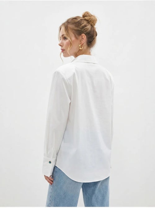 Camisa feminina de crepe tecido com corte regular lucci - Kiabi