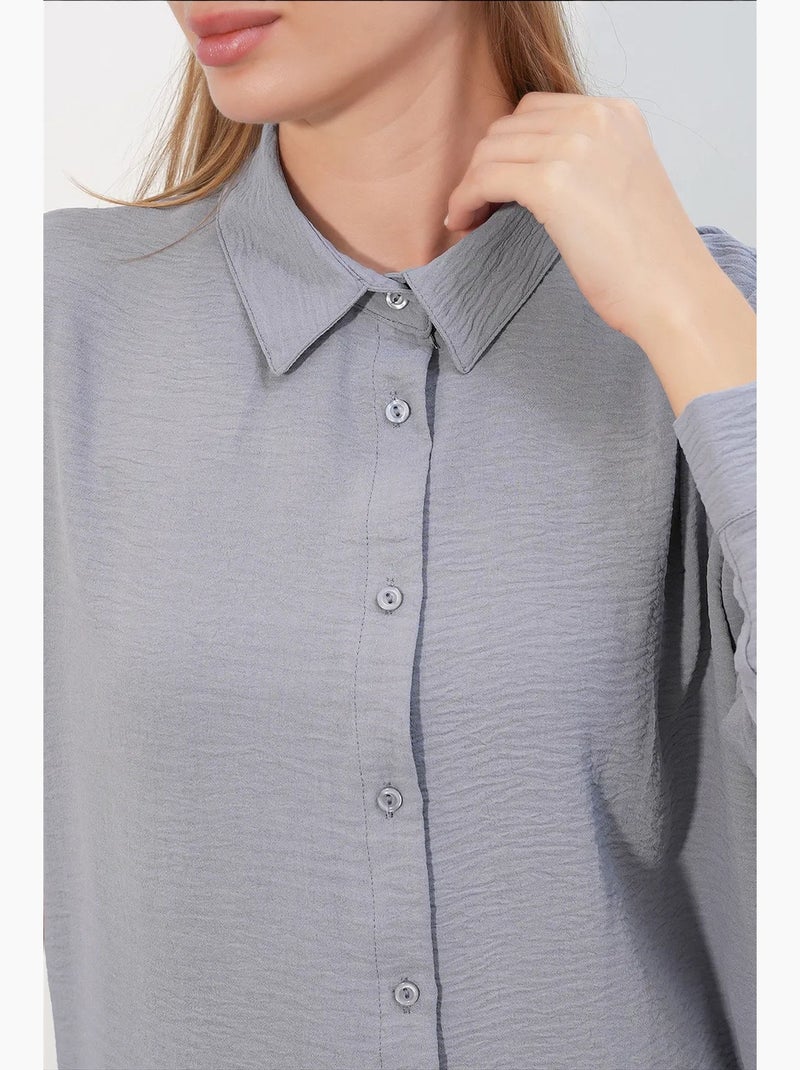 Camisa feminina de poliéster elástico bdart Cinza - Kiabi