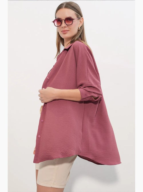 Camisa feminina de poliéster elástico bdart - Kiabi Camisa feminina de poliéster elástico bdart - Kiabi