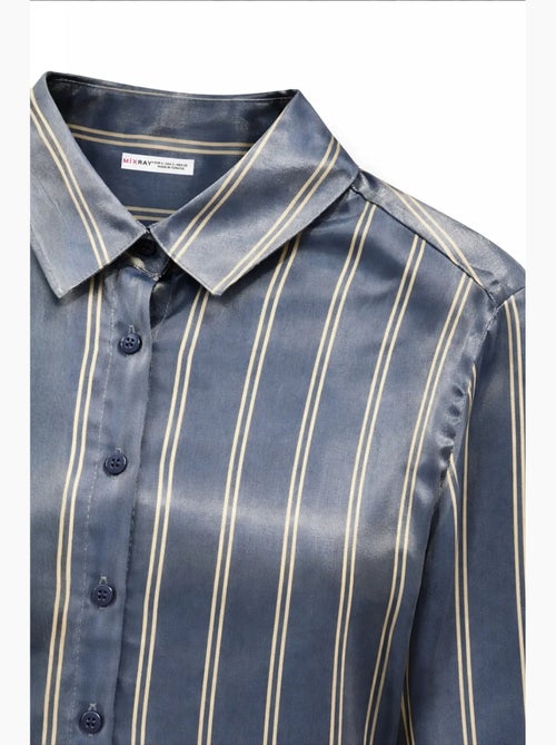 Camisa feminina de poliéster mixray - Kiabi Camisa feminina de poliéster mixray - Kiabi