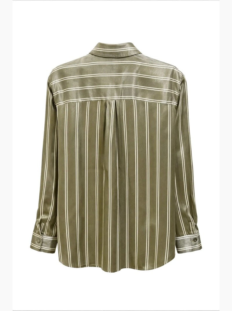 Camisa feminina de poliéster mixray Cáqui - Kiabi