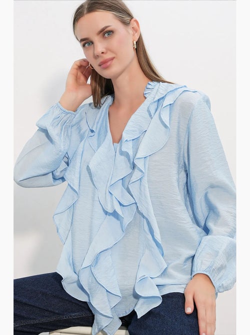Camisa feminina de viscose e nylon bdart - Kiabi