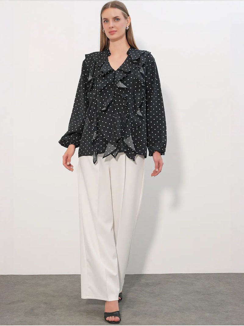 Camisa feminina de viscose e nylon bdart Preto - Kiabi