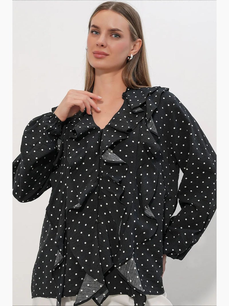Camisa feminina de viscose e nylon bdart Preto - Kiabi