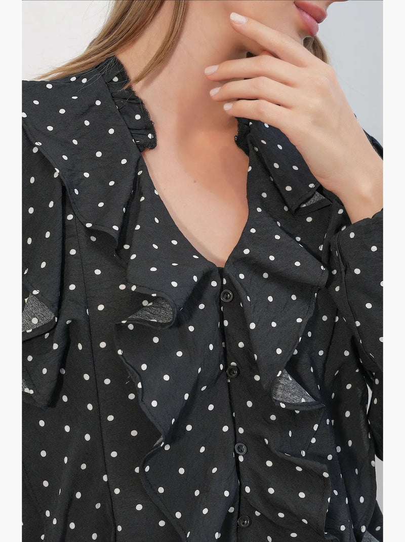 Camisa feminina de viscose e nylon bdart Preto - Kiabi