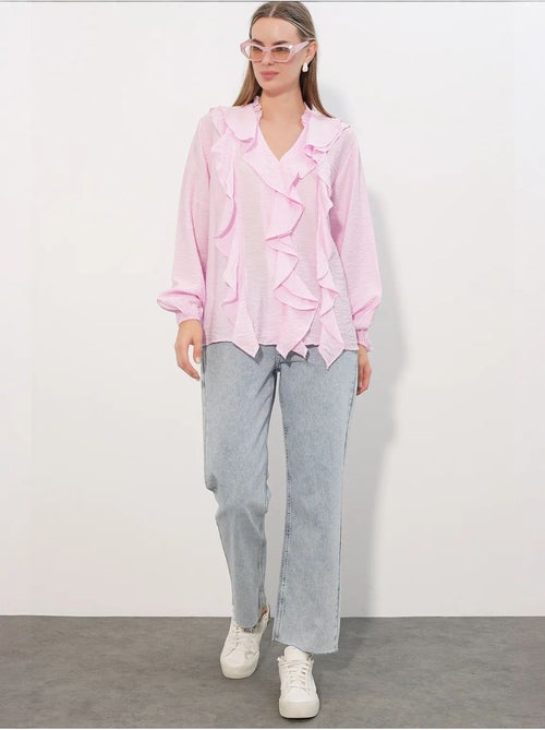 Camisa feminina de viscose e nylon bdart - Kiabi