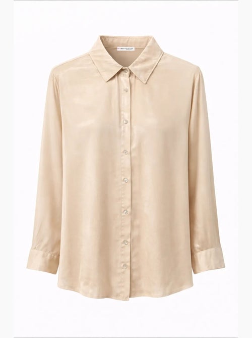 Camisa feminina de viscose e poliéster mixray - Kiabi Camisa feminina de viscose e poliéster mixray - Kiabi