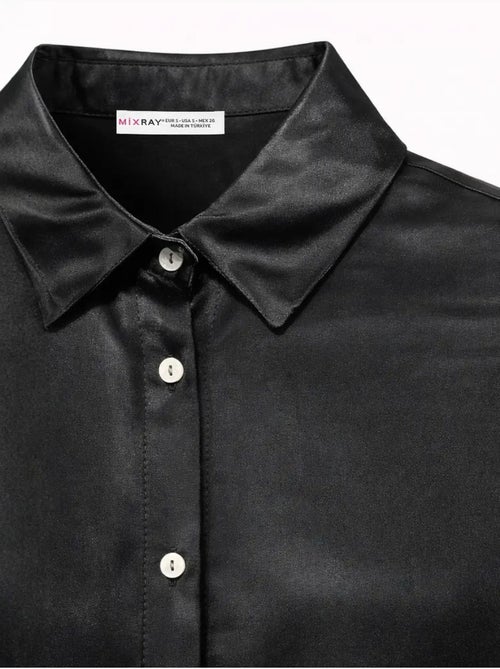 Camisa feminina de viscose e poliéster mixray - Kiabi Camisa feminina de viscose e poliéster mixray - Kiabi