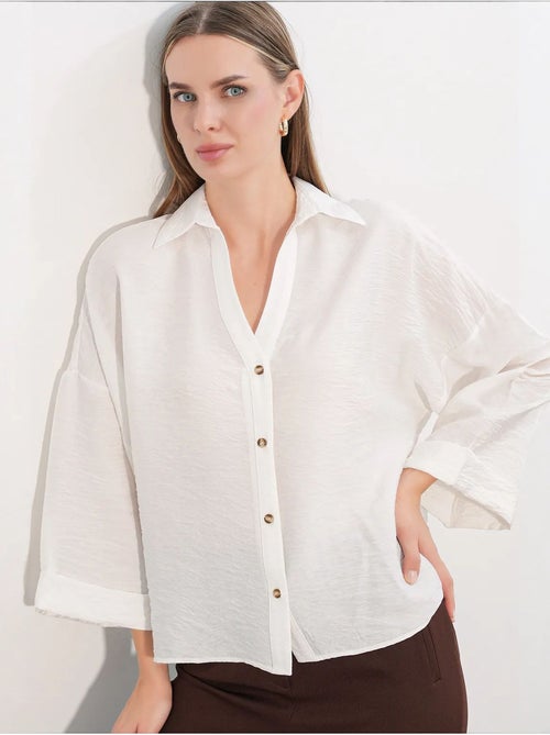 Camisa feminina de viscose-nylon bdart - Kiabi Camisa feminina de viscose-nylon bdart - Kiabi