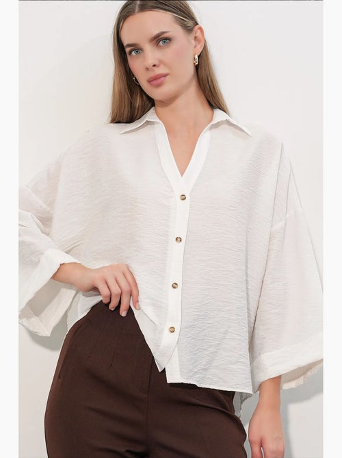Camisa feminina de viscose-nylon bdart - Kiabi Camisa feminina de viscose-nylon bdart - Kiabi