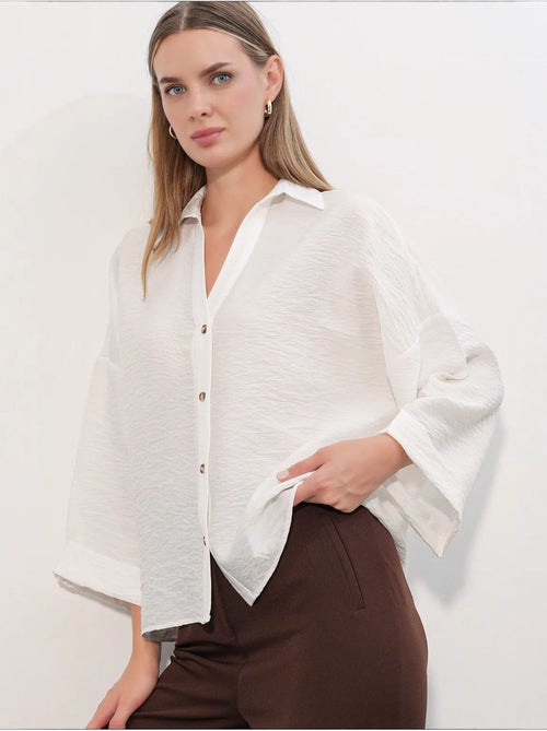 Camisa feminina de viscose-nylon bdart - Kiabi Camisa feminina de viscose-nylon bdart - Kiabi