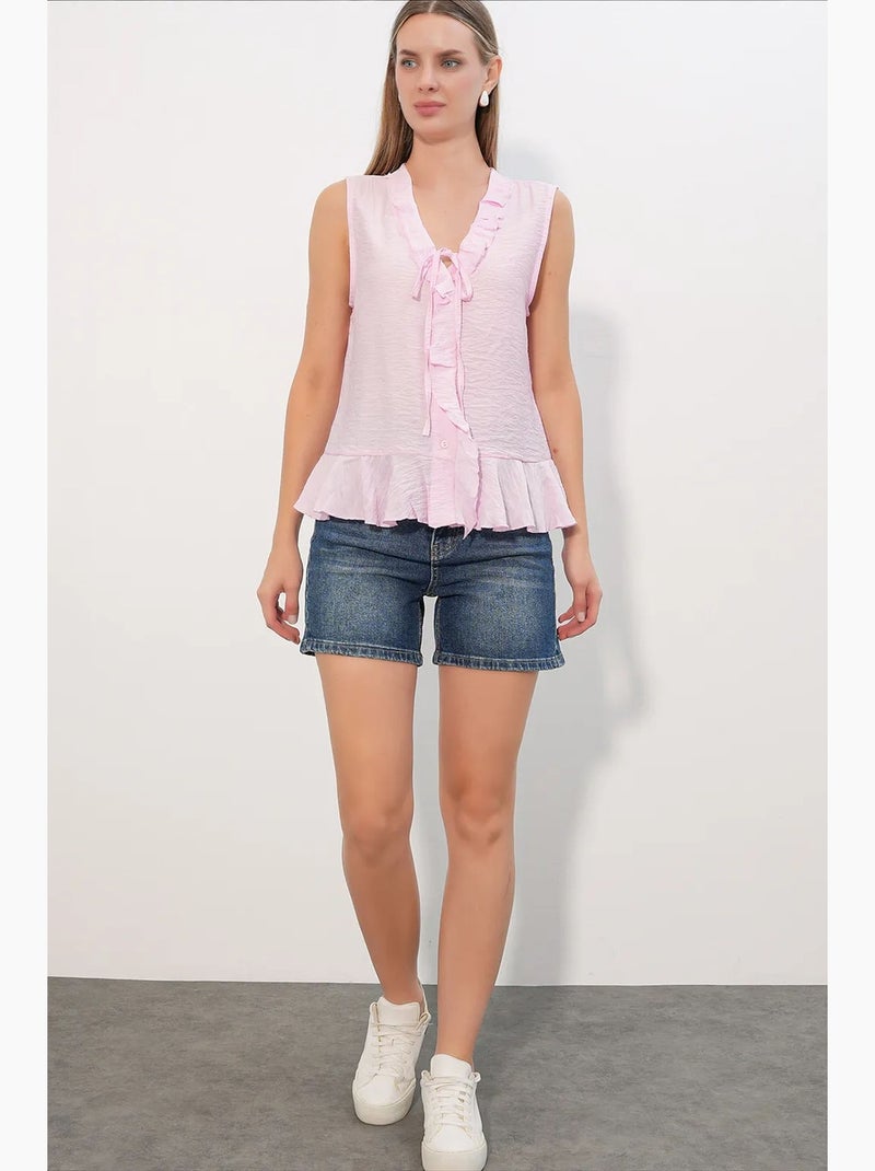 Camisa feminina de viscose-nylon bdart Rosa-claro - Kiabi