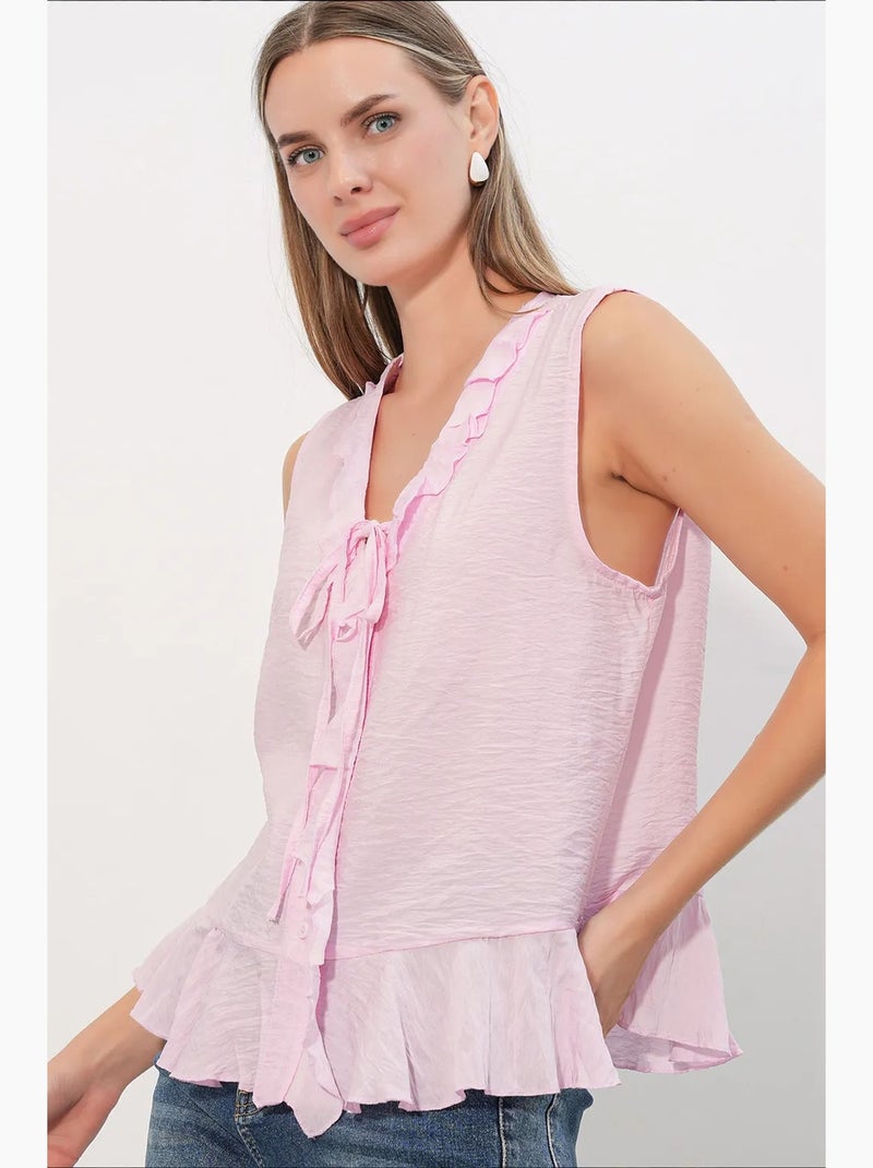 Camisa feminina de viscose-nylon bdart Rosa-claro - Kiabi