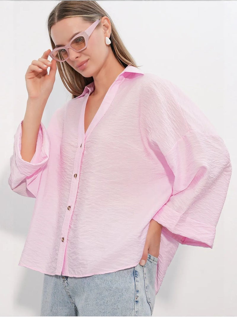 Camisa feminina de viscose-nylon bdart Rosa-claro - Kiabi