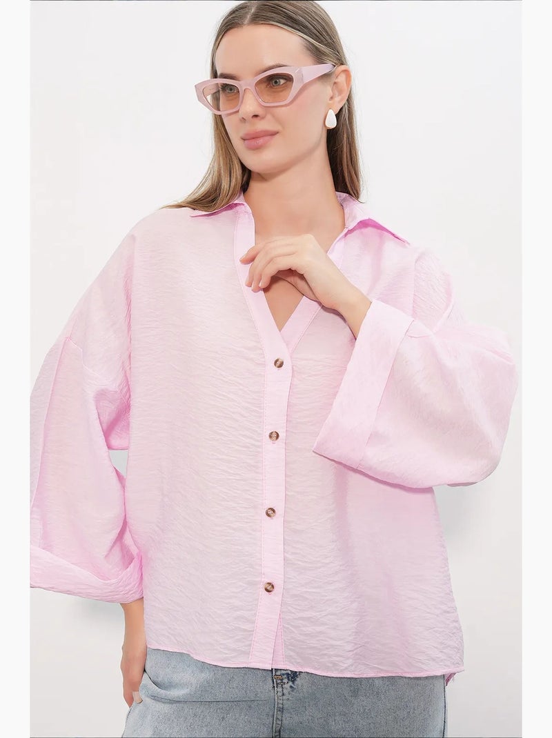 Camisa feminina de viscose-nylon bdart Rosa-claro - Kiabi